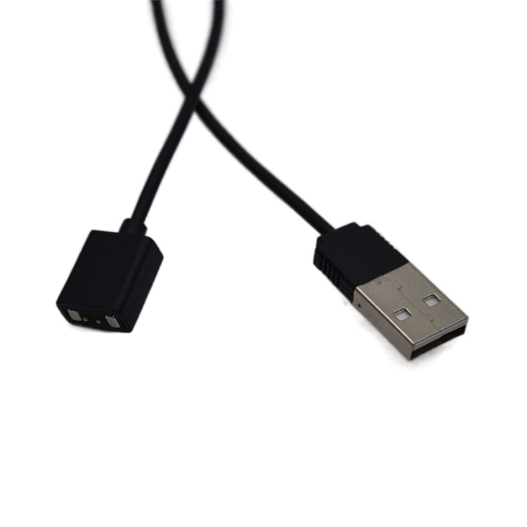 USB AM 2.0 TO 2芯POGPIN正面手表充電線